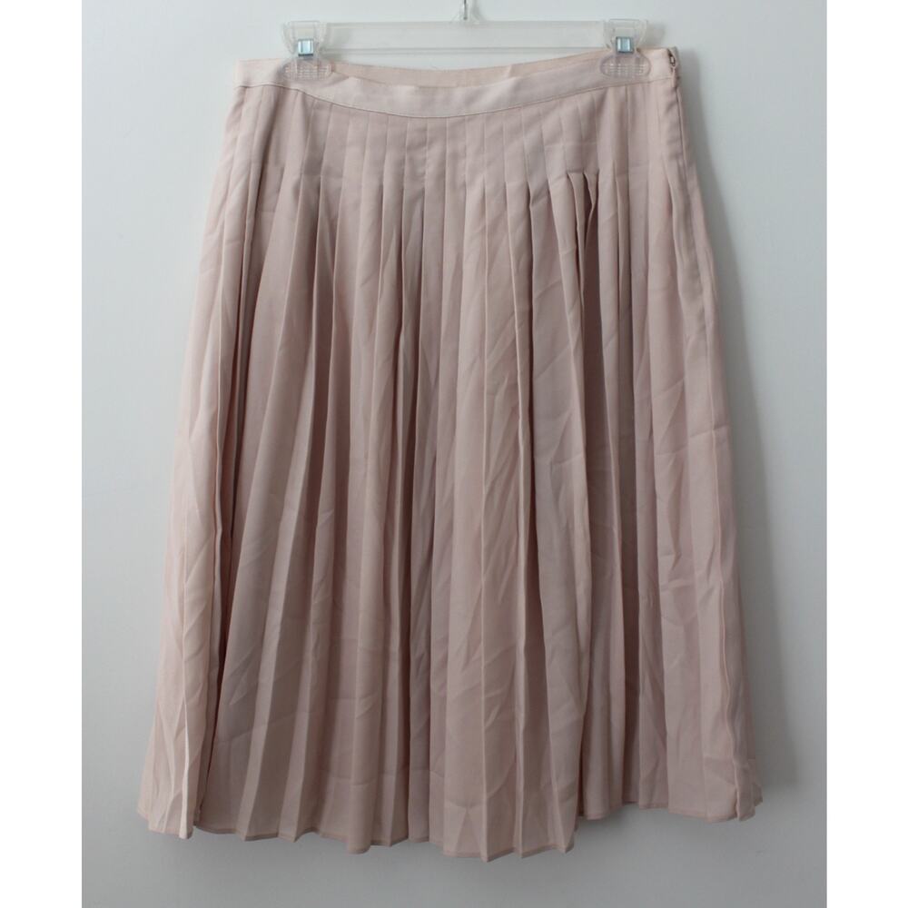 Ann Taylor Womens Pleated Skirt Pink Size 4 Pre-Owned